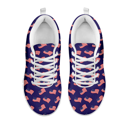 4th of July American Flag Pattern Print White Sneakers
