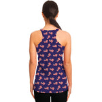 4th of July American Flag Pattern Print Women's Racerback Tank Top