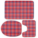 4th of July American Plaid Print 3 Piece Bath Mat Set
