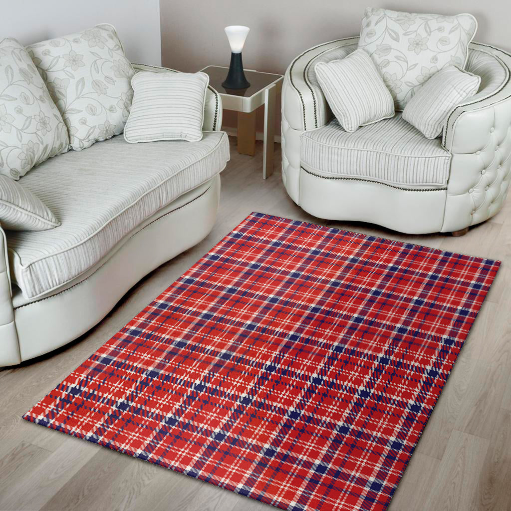 4th of July American Plaid Print Area Rug