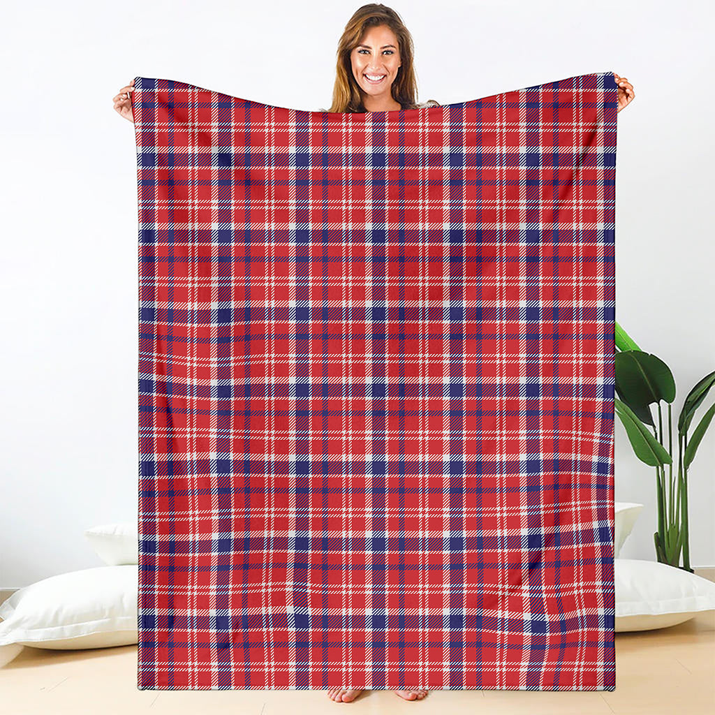 4th of July American Plaid Print Blanket
