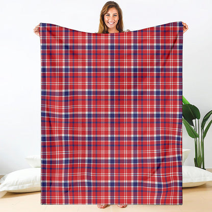 4th of July American Plaid Print Blanket