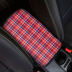4th of July American Plaid Print Car Center Console Cover