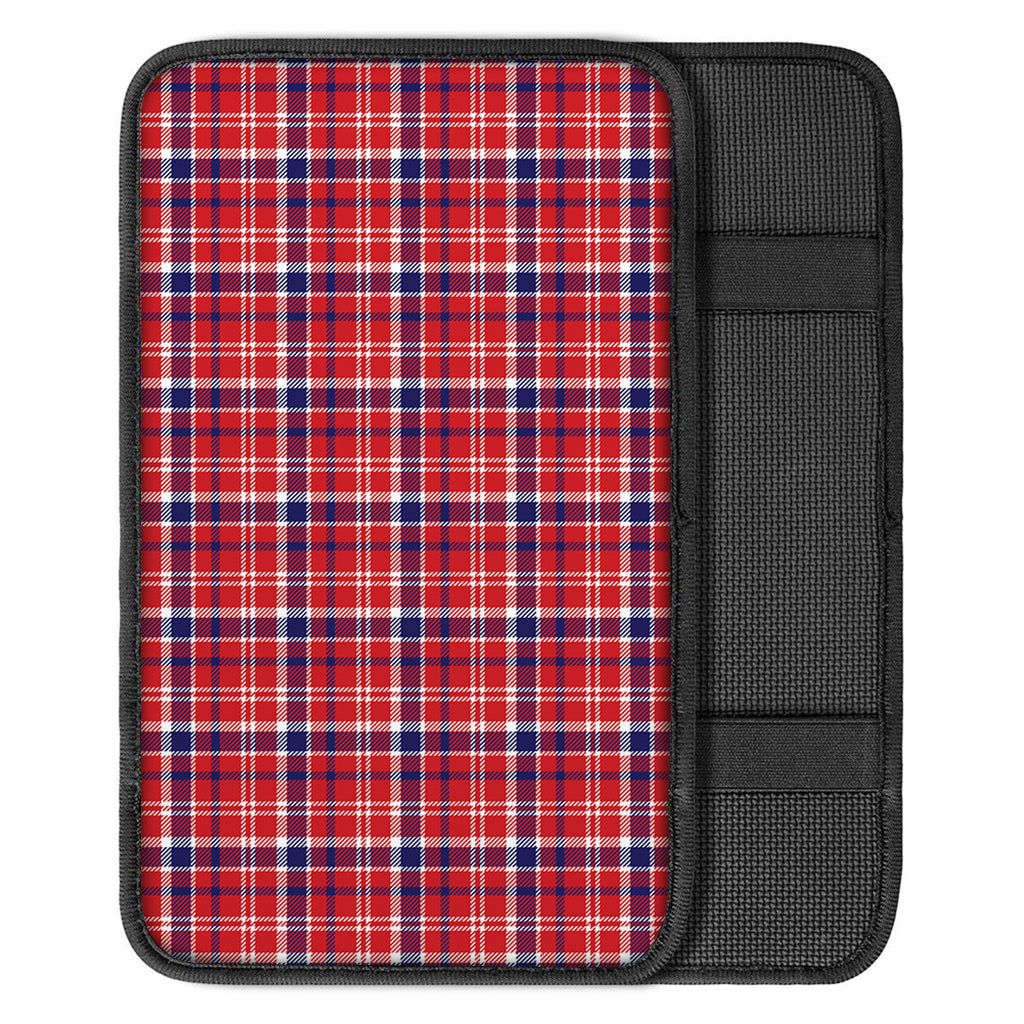 4th of July American Plaid Print Car Center Console Cover