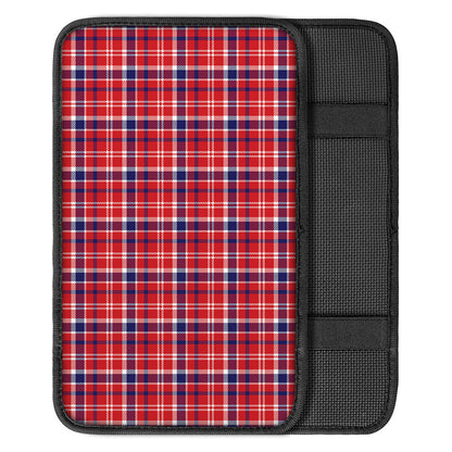 4th of July American Plaid Print Car Center Console Cover