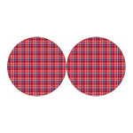 4th of July American Plaid Print Car Coasters