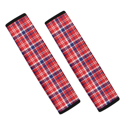 4th of July American Plaid Print Car Seat Belt Covers