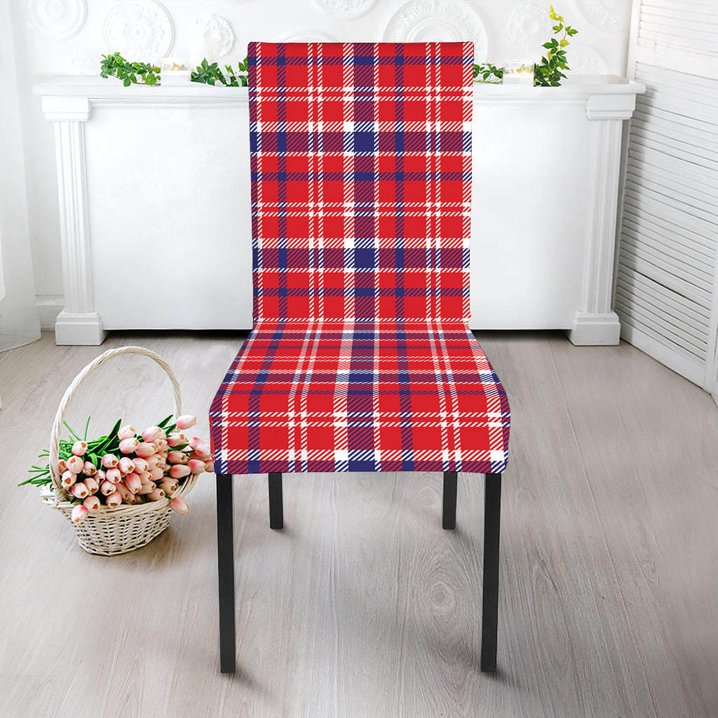 4th of July American Plaid Print Dining Chair Slipcover