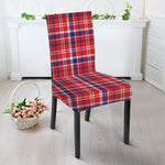 4th of July American Plaid Print Dining Chair Slipcover