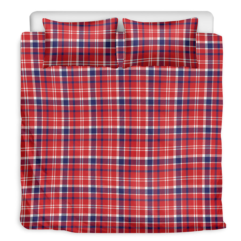 4th of July American Plaid Print Duvet Cover Bedding Set