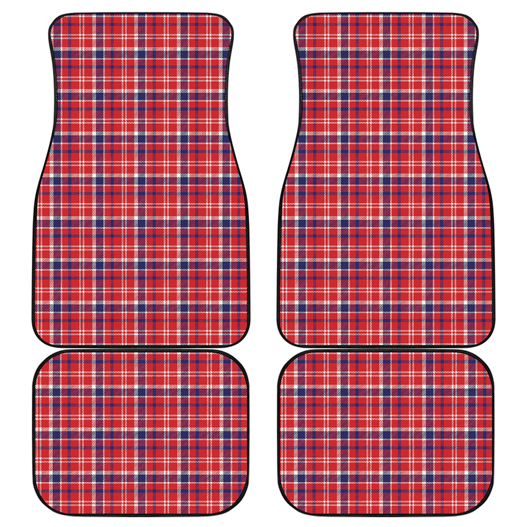 4th of July American Plaid Print Front and Back Car Floor Mats