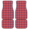 4th of July American Plaid Print Front and Back Car Floor Mats