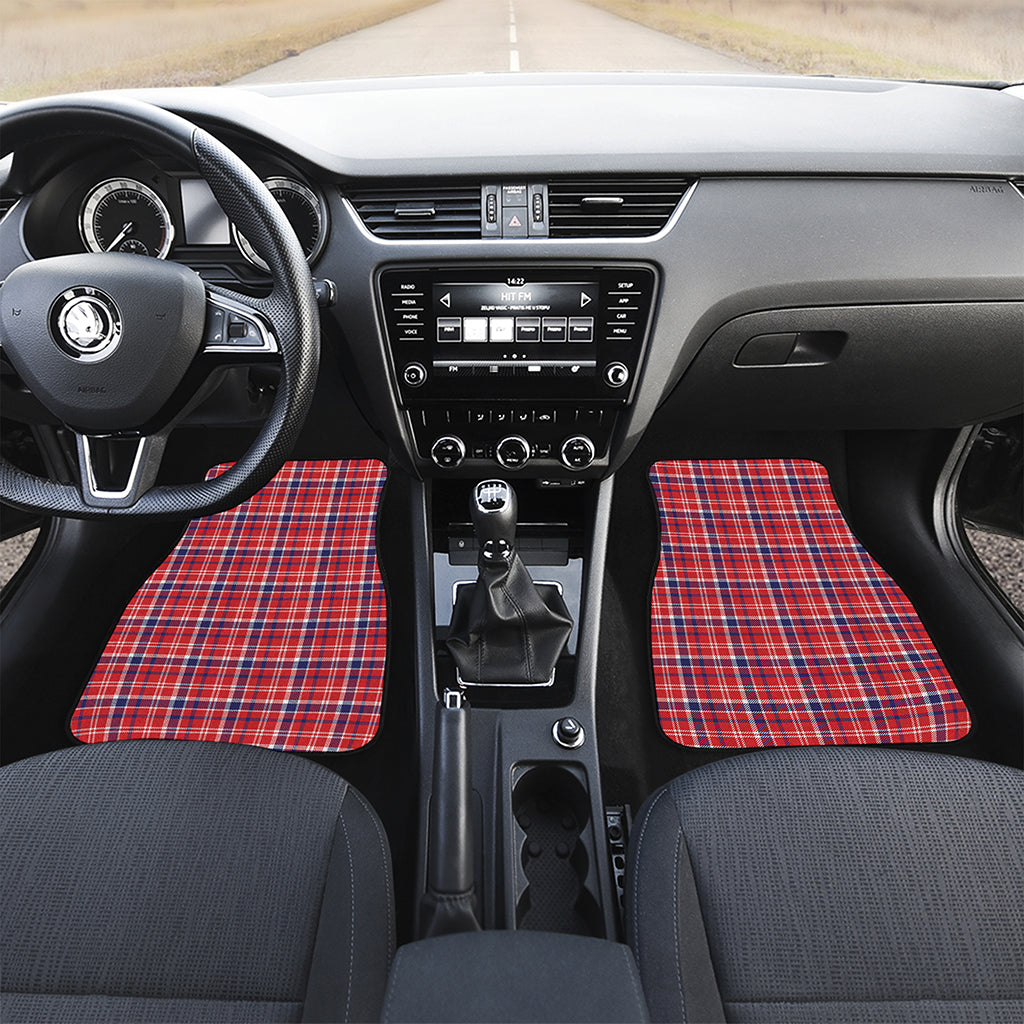 4th of July American Plaid Print Front and Back Car Floor Mats