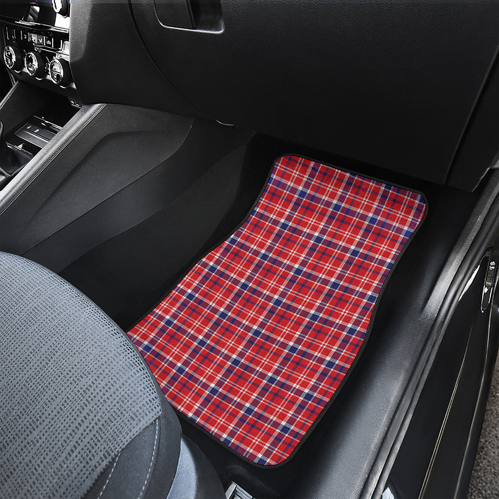4th of July American Plaid Print Front and Back Car Floor Mats