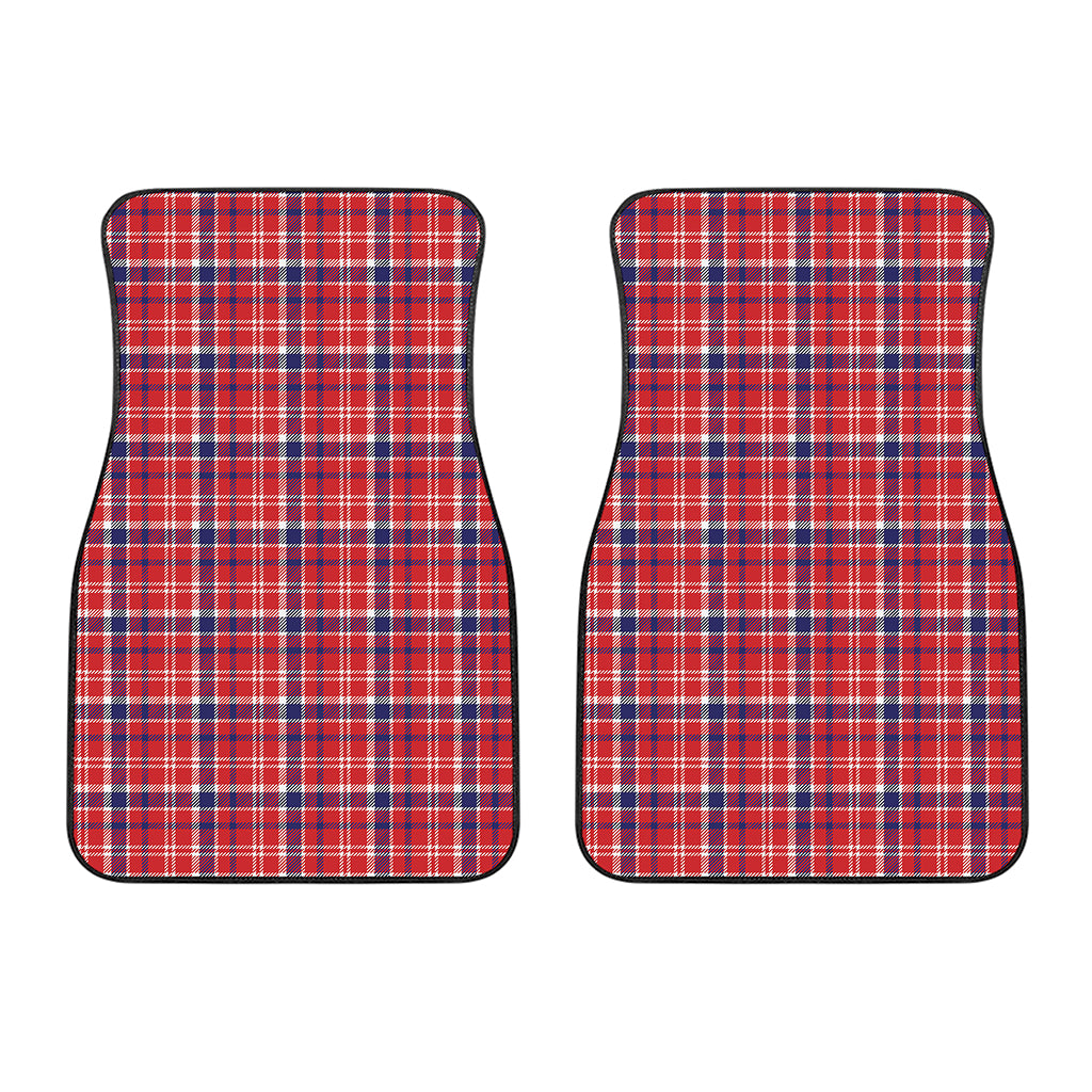 4th of July American Plaid Print Front Car Floor Mats