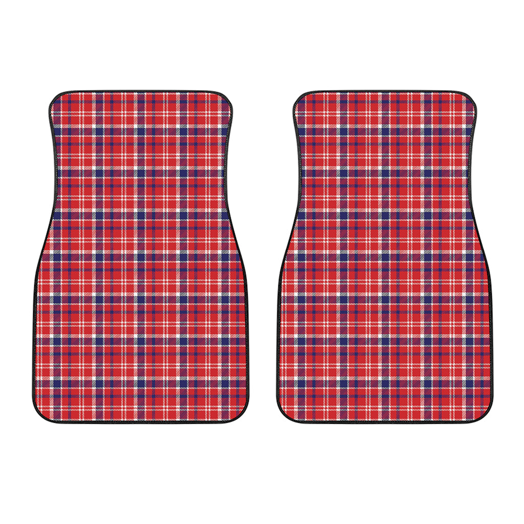 4th of July American Plaid Print Front Car Floor Mats