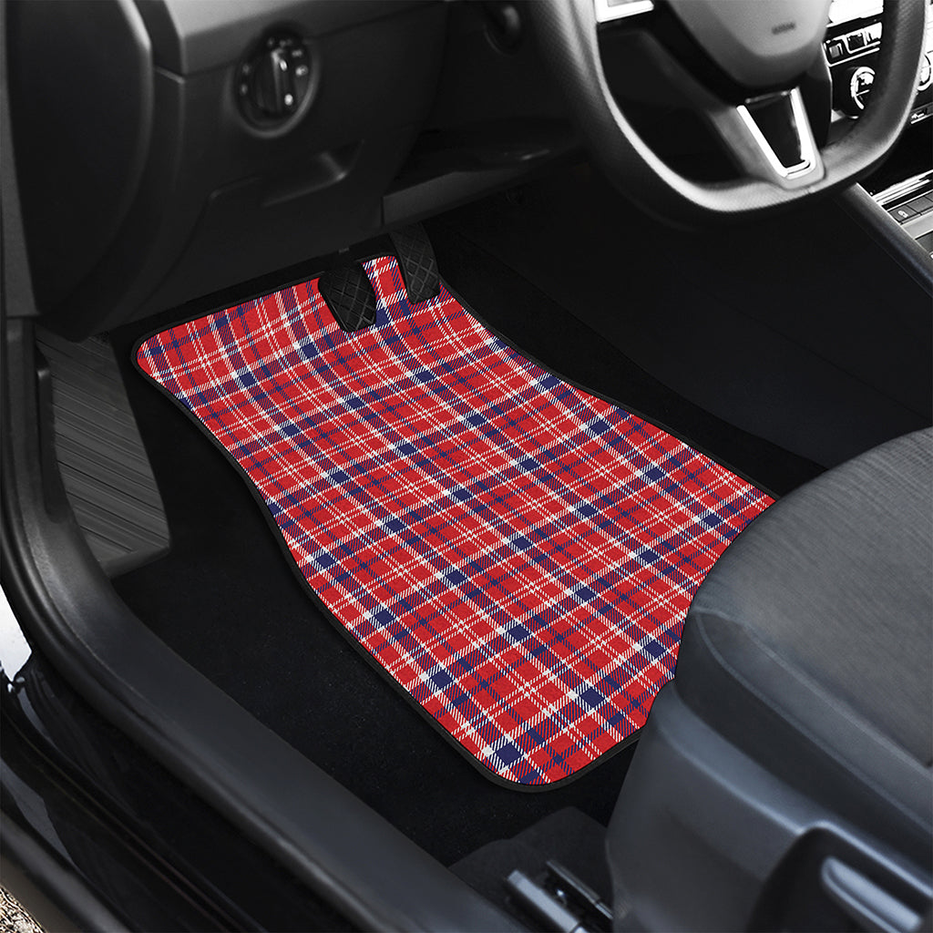 4th of July American Plaid Print Front Car Floor Mats