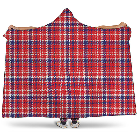 4th of July American Plaid Print Hooded Blanket