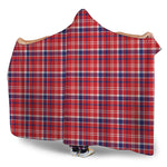 4th of July American Plaid Print Hooded Blanket