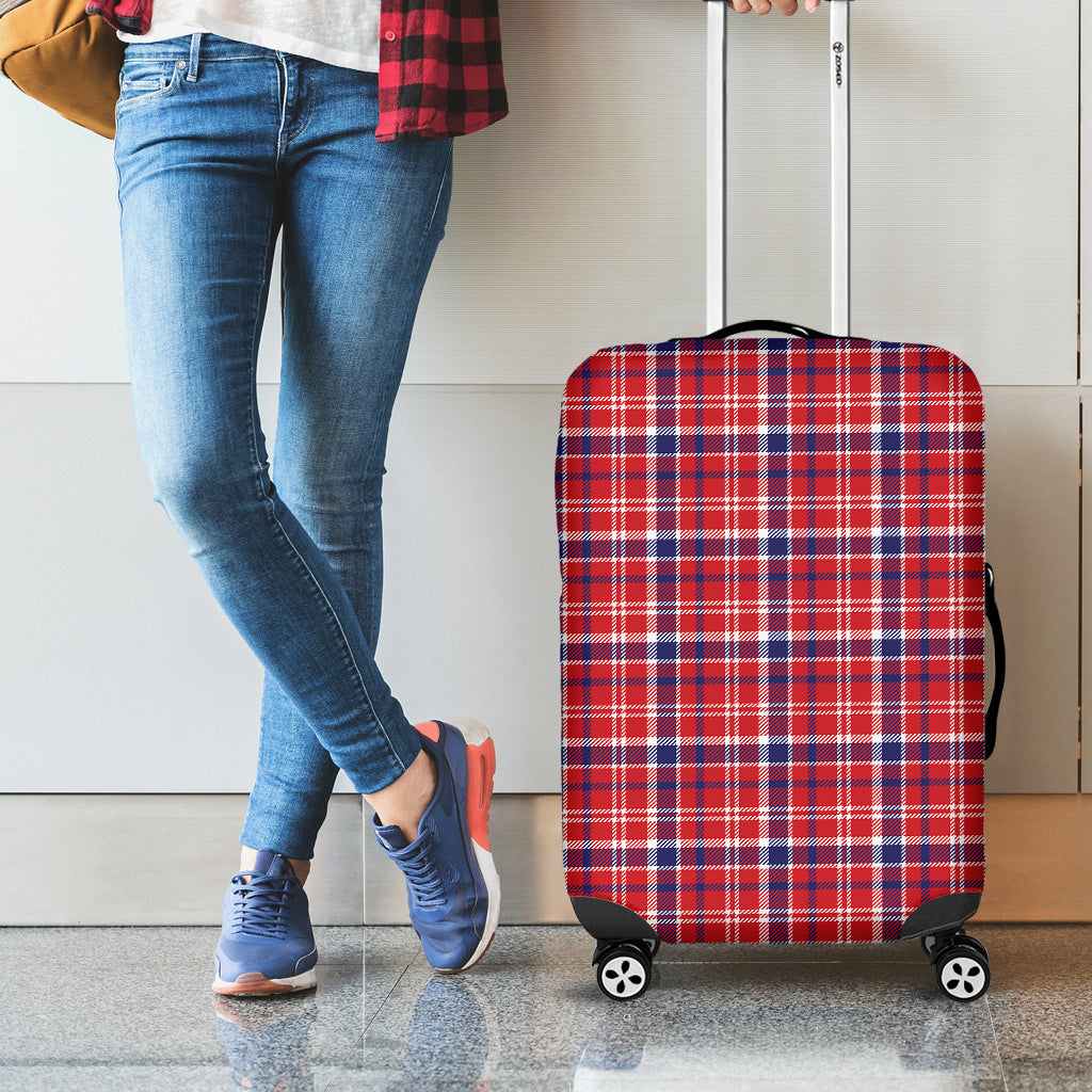 4th of July American Plaid Print Luggage Cover