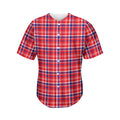 4th of July American Plaid Print Men's Baseball Jersey