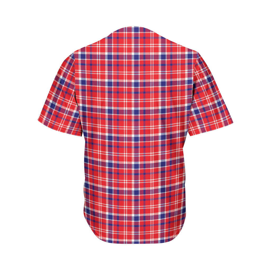 4th of July American Plaid Print Men's Baseball Jersey