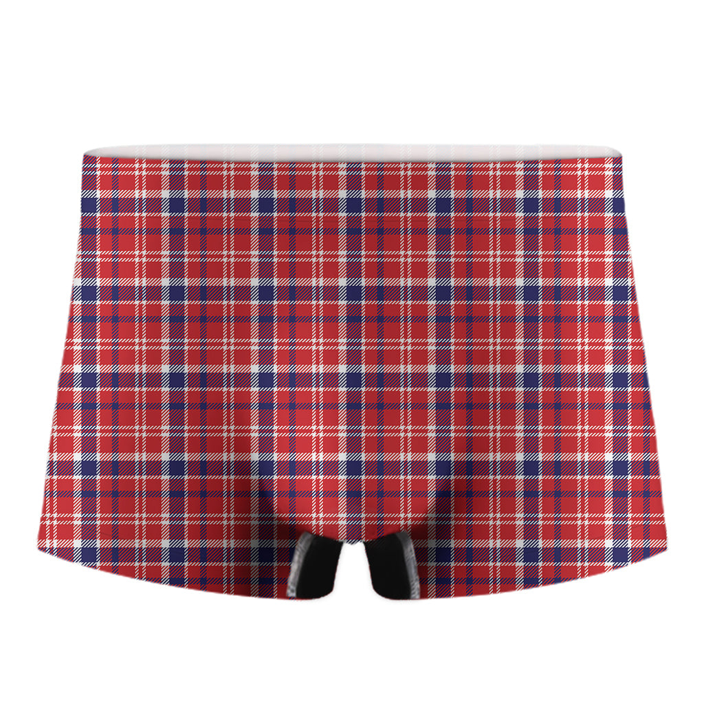 4th of July American Plaid Print Men's Boxer Briefs