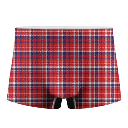 4th of July American Plaid Print Men's Boxer Briefs