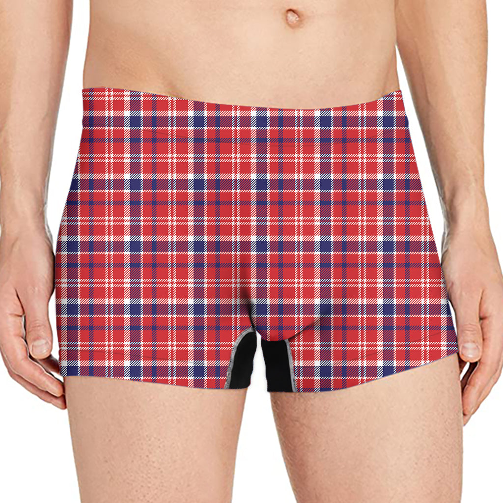 4th of July American Plaid Print Men's Boxer Briefs