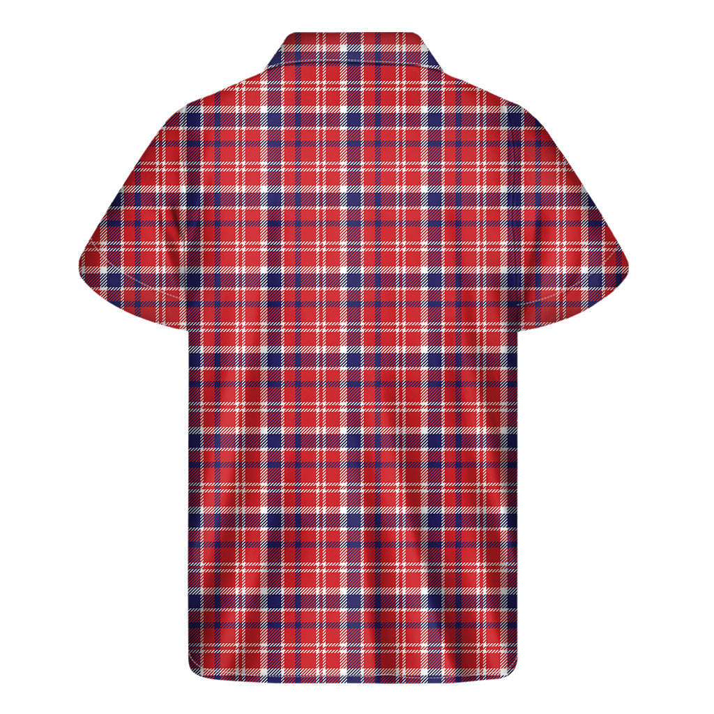 4th of July American Plaid Print Men's Short Sleeve Shirt