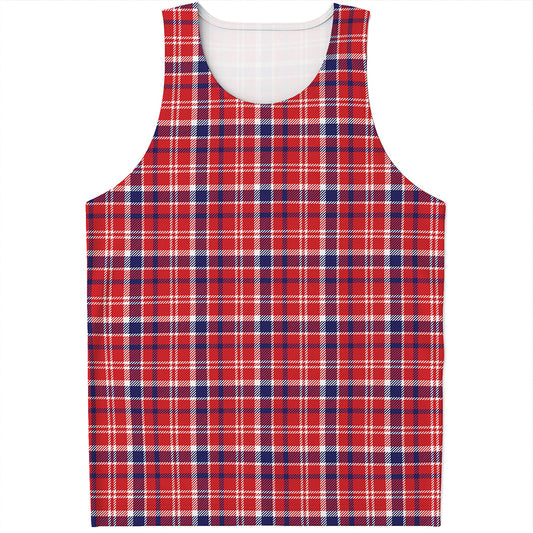 4th of July American Plaid Print Men's Tank Top