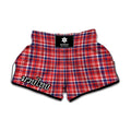 4th of July American Plaid Print Muay Thai Boxing Shorts