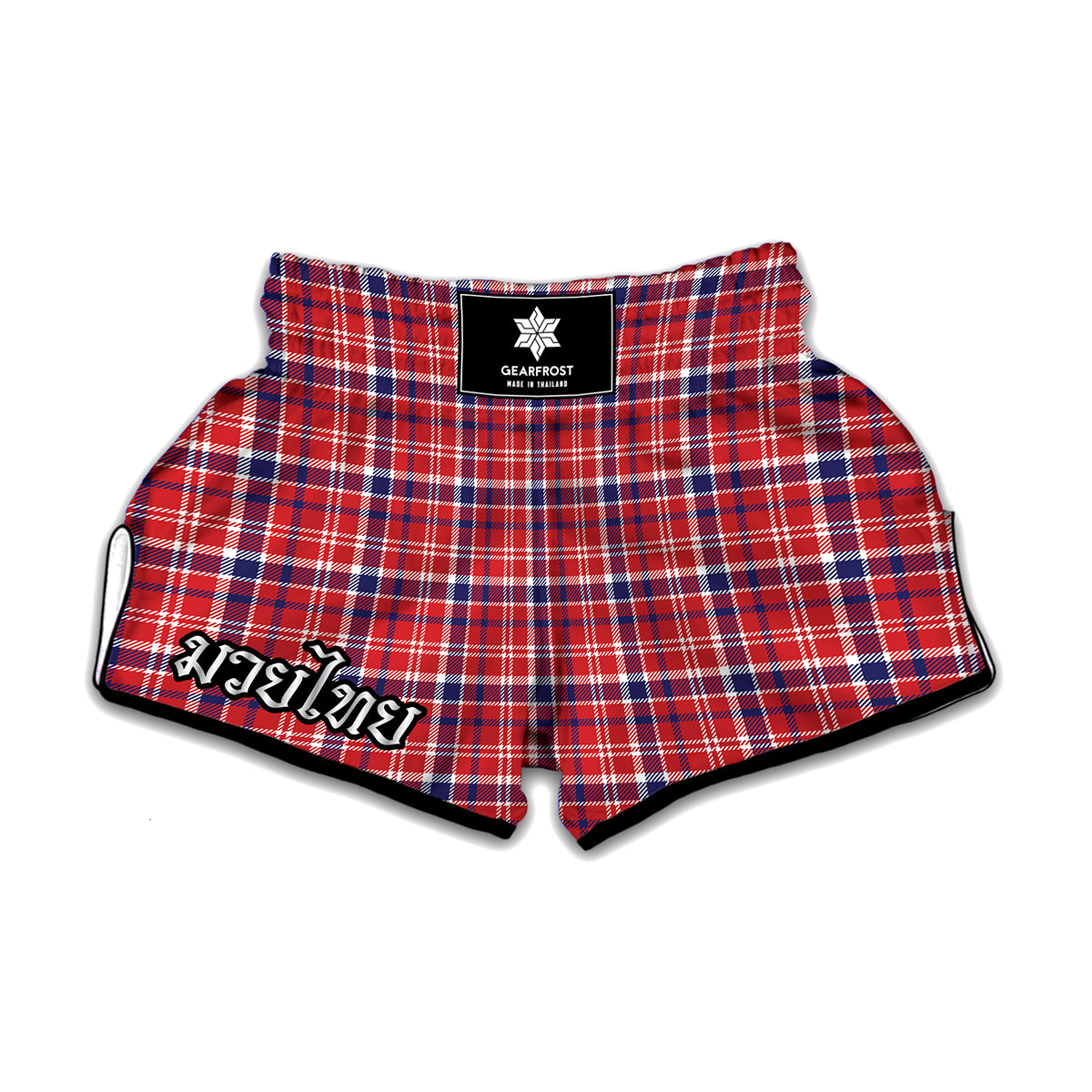 4th of July American Plaid Print Muay Thai Boxing Shorts