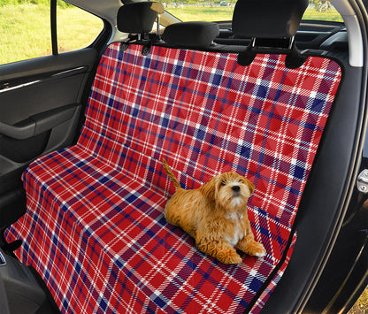 4th of July American Plaid Print Pet Car Back Seat Cover