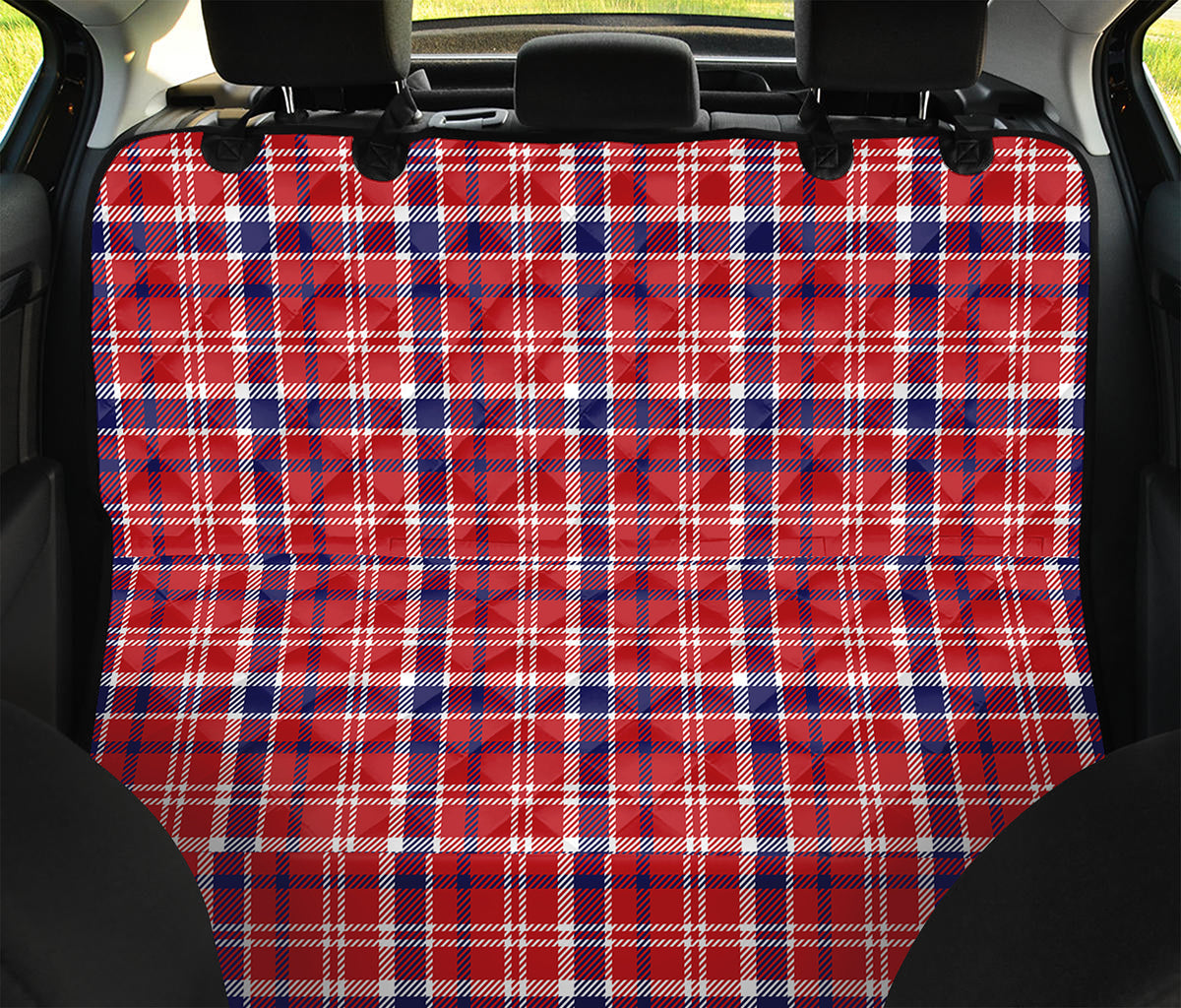 4th of July American Plaid Print Pet Car Back Seat Cover