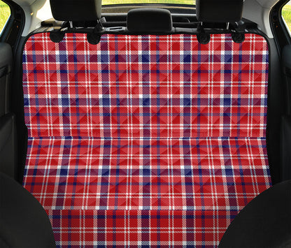 4th of July American Plaid Print Pet Car Back Seat Cover