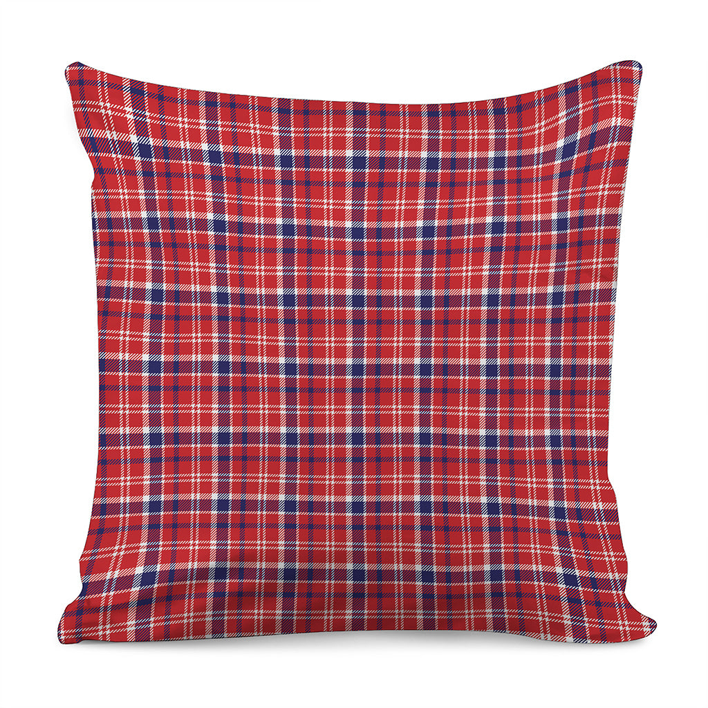 4th of July American Plaid Print Pillow Cover