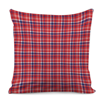 4th of July American Plaid Print Pillow Cover