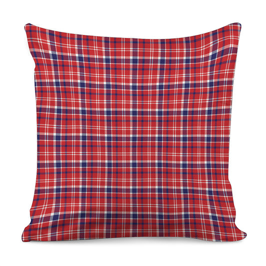 4th of July American Plaid Print Pillow Cover