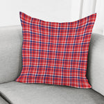 4th of July American Plaid Print Pillow Cover