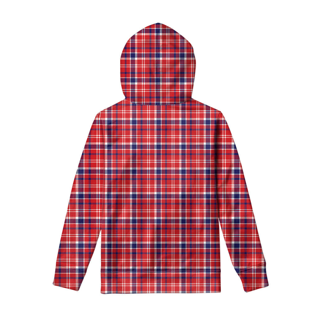 4th of July American Plaid Print Pullover Hoodie