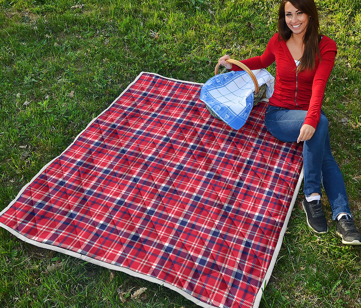 4th of July American Plaid Print Quilt