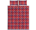 4th of July American Plaid Print Quilt Bed Set