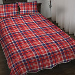 4th of July American Plaid Print Quilt Bed Set
