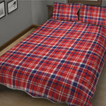 4th of July American Plaid Print Quilt Bed Set