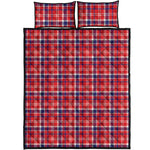 4th of July American Plaid Print Quilt Bed Set