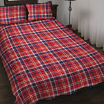 4th of July American Plaid Print Quilt Bed Set