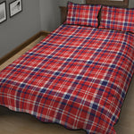 4th of July American Plaid Print Quilt Bed Set