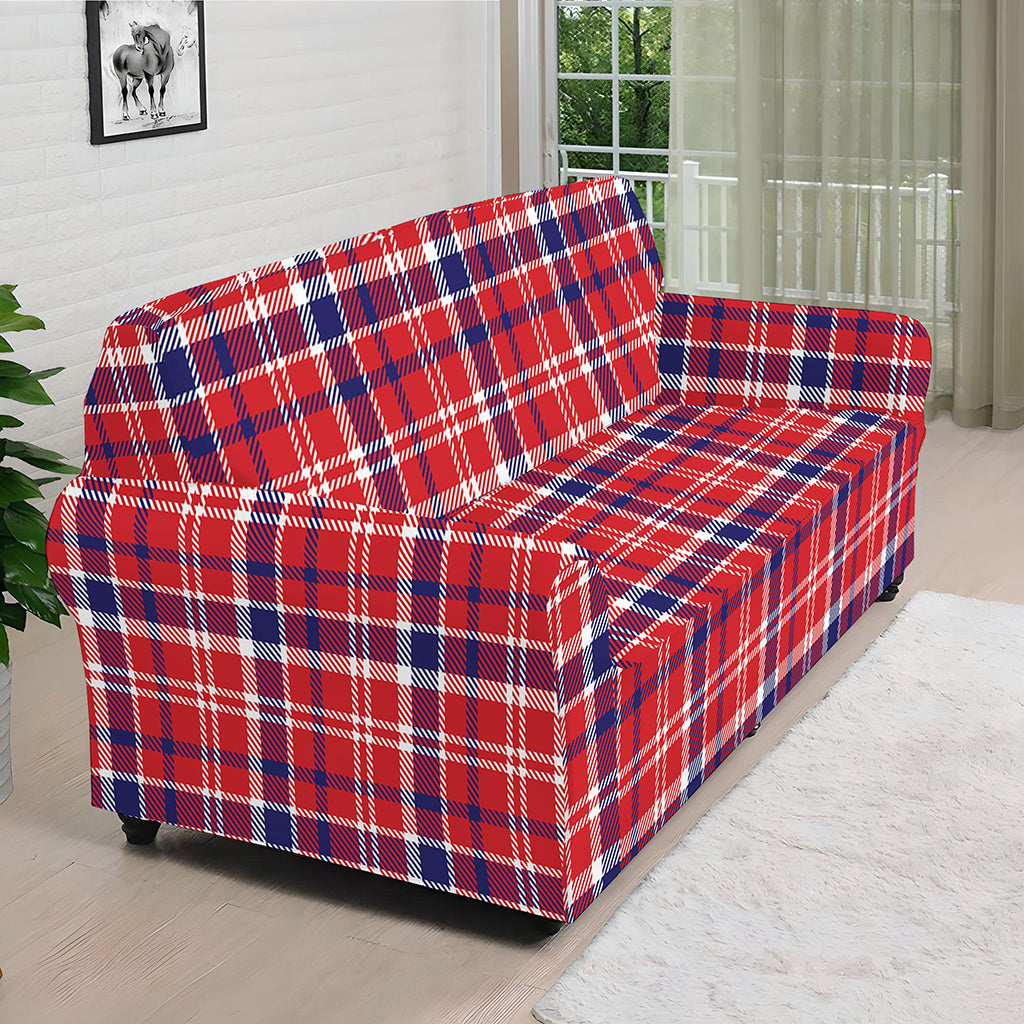 4th of July American Plaid Print Sofa Cover