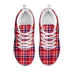4th of July American Plaid Print White Sneakers